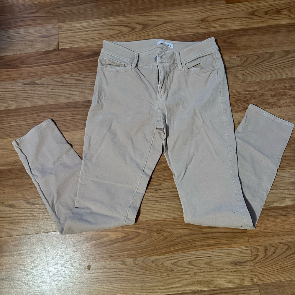 LOFT Curvy Skinny Light Tan Corduroy Pants